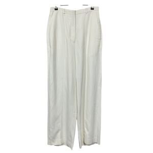 Toteme Tailored Off-White Twill Wide Leg Trousers Size EU 36/US 4